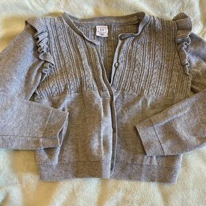 GAP Gray Kids Sweater with Ruffle Details